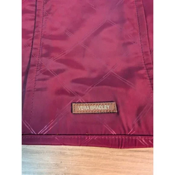 Vera Bradley Preppy Poly Molly Crossbody Handbag Bag Purse Cranberry Burgundy - Picture 3 of 5